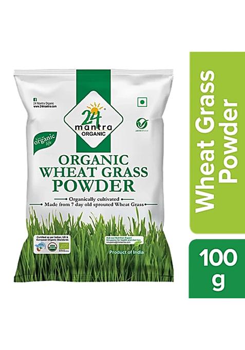 24 Mantra Organic Wheat Grass Powder 100 g Carton