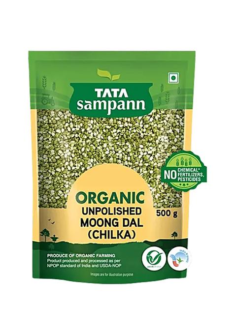 Tata Sampann Organic Moong Chilka 500 g