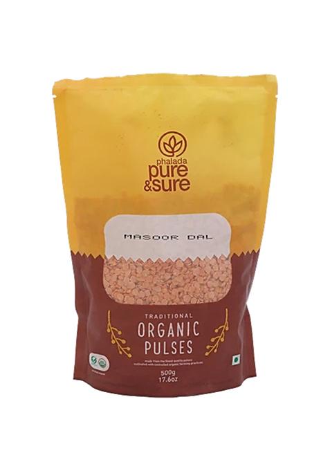 Phalada Pure Sure Organic Masoor Daal 500 g Pouch