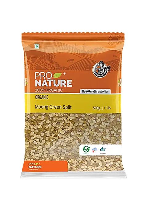 Pro Nature Organic Moong Green Split 500 g Pouch