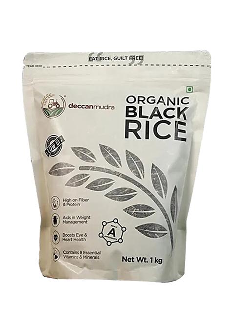 Deccan Mudra Organic Black Ricekalabatti Low Gi Rich In Antioxidants Fibre Protein Boosts Heart Health 1 Kg Pouch