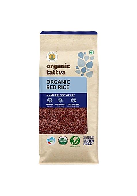 Organic Tattva Organic Red Rice Rich In Protein Fibre Iron Gluten Free No Additives 1 Kg Pouch