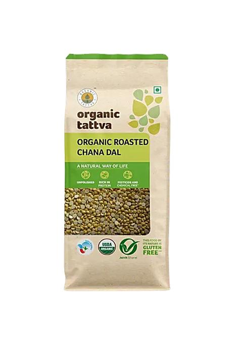 Organic Tattva Roasted Chana Dal 500 g Pouch