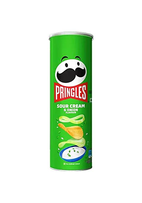 Pringles Sour Cream And Onion Flavour Potato Chips, 134 g