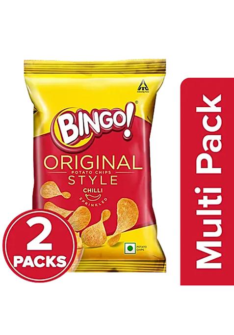 Bingo! Original Style Potato Chips - Chilli Sprinkled, 2 X 90 g Multipack