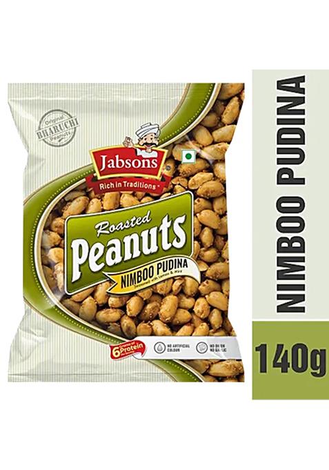 Jabsons Roasted Peanuts Nimboo Pudina 140 g Pouch