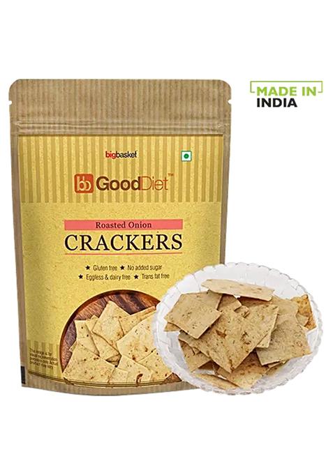 Gooddiet Crackers Roasted Onion Crackers Gluten Free 150 g Pouch