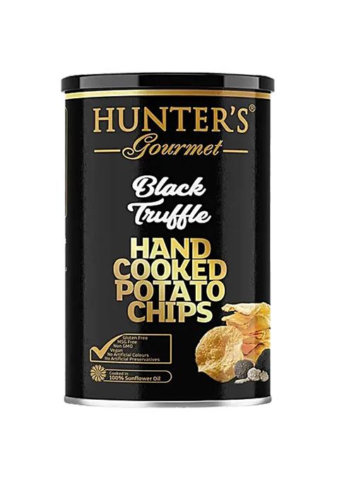 Hunter'S Gourmet Hand Cooked Potato Chips - Black Truffle, Vegan, Earthy And Nutty Flavour, 150 G