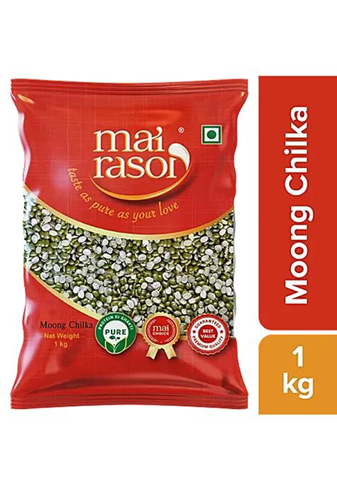 Mai Rasoigreen Hari Moong Dal Split Chilka Unpolished Protein And Fibre Rich For Soups Porridge 1 Kg Pouch