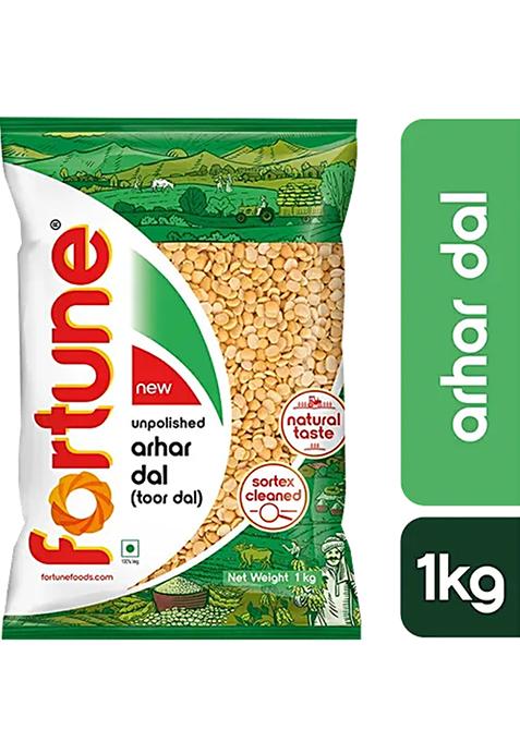 Fortune Arhar/Toor Dal Unpolished And Sortex Cleaned 1 Kg