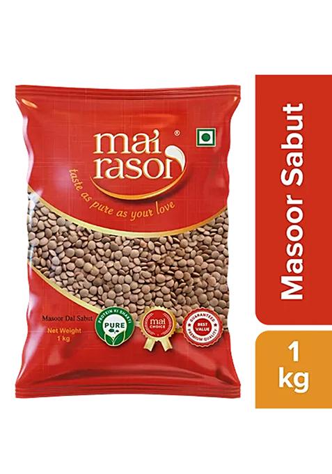 Mai Rasoi Masoor Sabut Dal Unpolished Protein And Fibre Rich For Making Soups Porridge 1 Kg Pouch