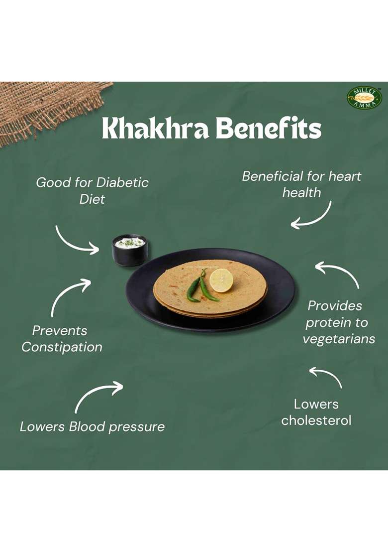 Millet Amma Bajra Methi Khakhra Pack Of 2 180G Each Baked No Added Preservatives Full Fiber 70 Content Ready To Eat Snacks Healthy Foods Vegan - Indya