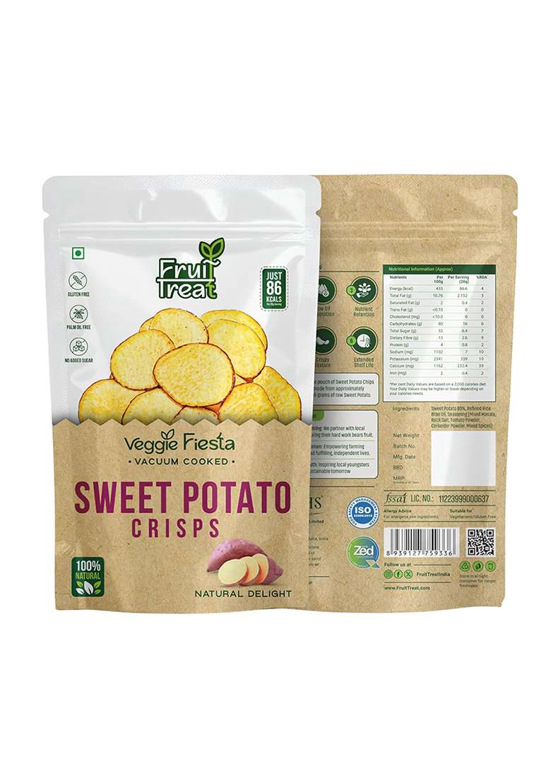 Fruit Treat Special Healthy Vacuum Fried Snack Combo - (Pack of 7) | Jackfruit Natural, Bhindi, Banana Chilli, Sweet Corn, Beetroot, Bitter Gourd and Sweet Potato Crunchies| Nutritious Healthy Snacks - Indya