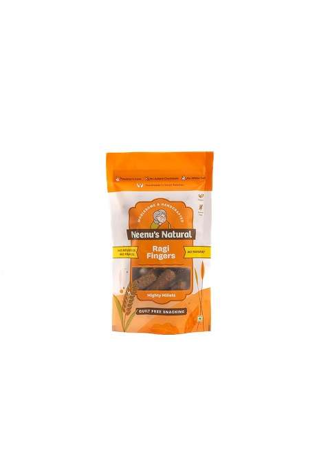 Neenu'S Natural Ragi Fingers - 100gm | Healthy & Tasty Millet Snack | Rich in Fibre & Protein | Helps Reduce Cholesterol | Nutritious Anytime Snack | No Added Preservatives