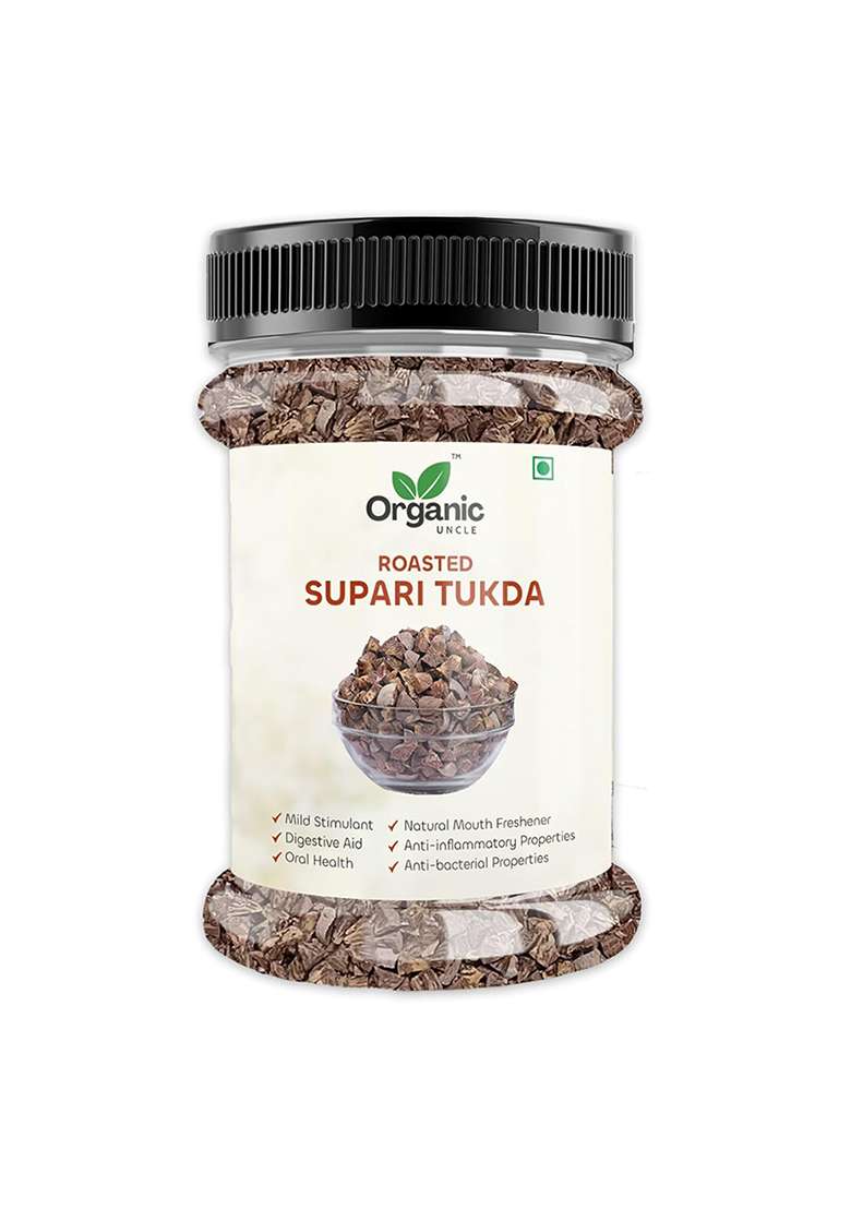 Organic Unlce Uncle Roasted Supari Tukda | Betel Nut Pieces Crunchy Aromatic Refreshing Mouth Freshener Hygienically Processed 500GM - Indya