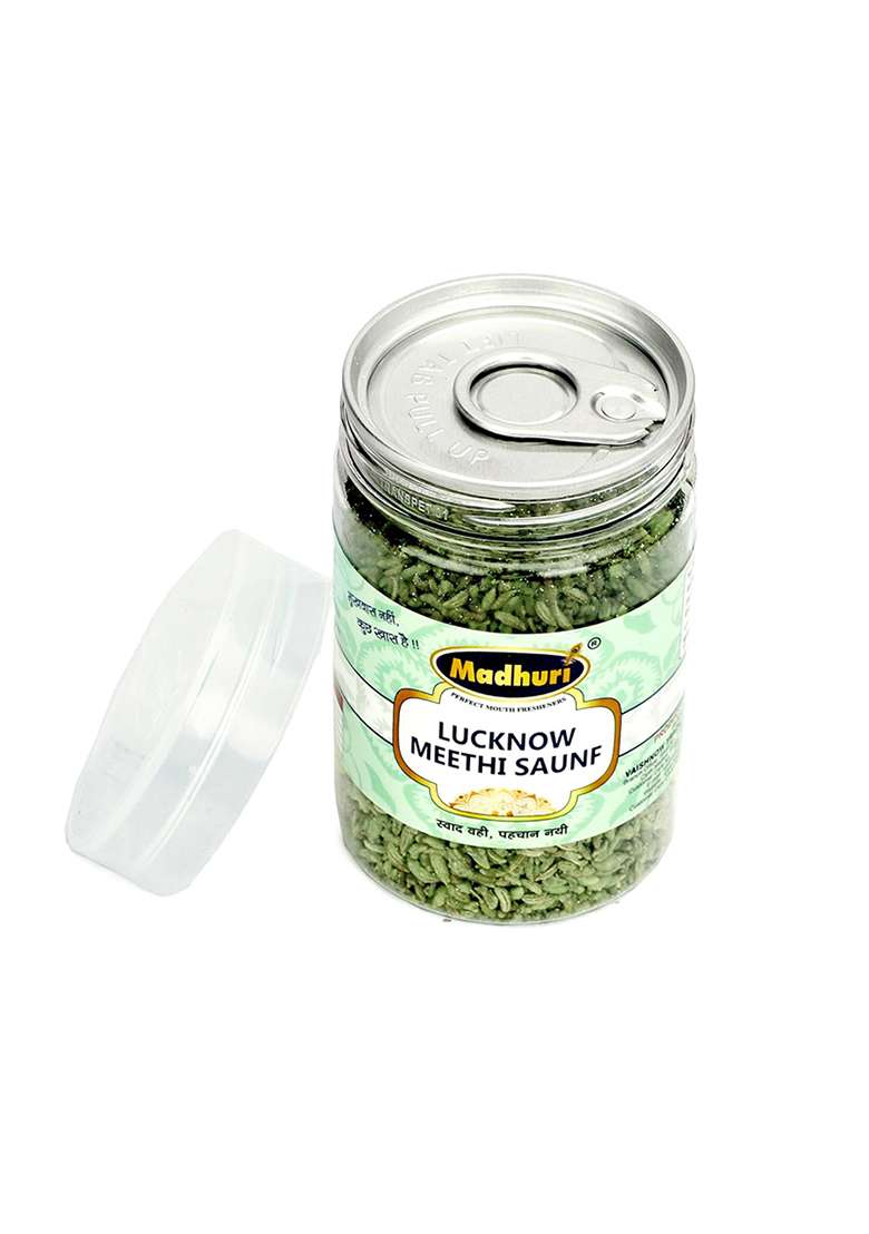 Madhuri Lucknow Meethi Saunf Mouth Freshener | Sweet Flavored | Traditional Indian Digestive Mukhwas LUCKNOW SAUNF 160GM PACK OF 3 - Indya