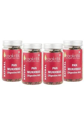 Praakritik Natural Pan Mukhwas | Mouth Freshener | 100% Natural | Digestive | After-Meal Mukhwas | No Added Preservatives and Colors | Pack of 4 | 100 Grams Each