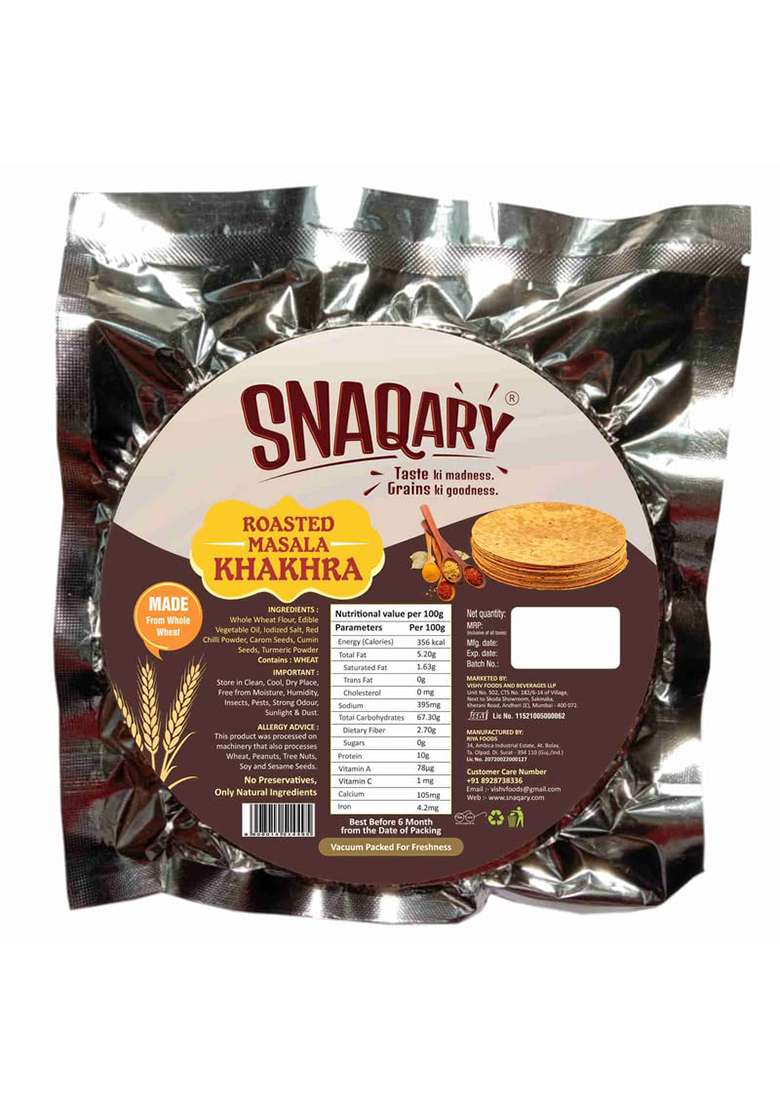Snaqary Multigrain Khakhra Combo - Methi, Masala, Plain, Moong & Jeera | Wholesome Indian Snacks, 100% Natural, Diet-Friendly Delight (5 Packs, 200g Each) - Indya