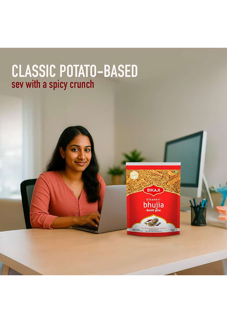 Bikaji Bhujia No 1 - Authentic Indian Snack | 1Kg Pack - Indya