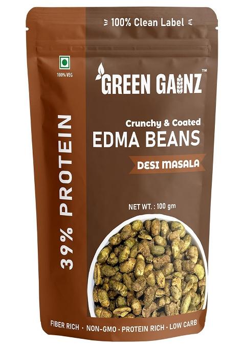 Green Gainz Roasted Edamame New Desi Masala Flavour