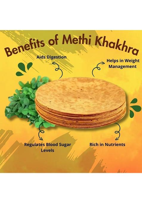 Jawai Roasted Whole Wheat Khakra Combo Plain Diet, Methi, Cheese, Pani Puri Khakhra Plant Based, Ready To Eat Healthy Snacks, Vaccum Packed Indian Snacks (Pack Of 4, 200 Gms Each)