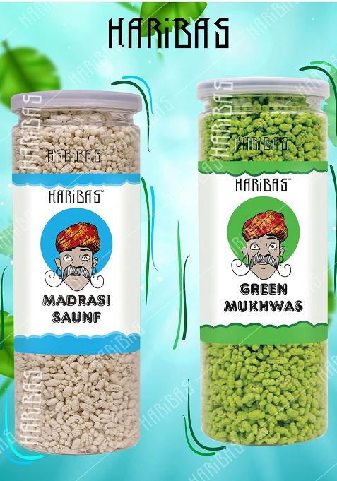 Haribas Combo Madrasi Mukhwas 200Gm And Green Mukhwas 200Gm