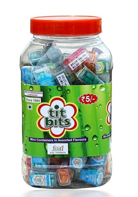Tibits Titbits Mouth Freshener Assorted Flavour Jar (75 Pieces) Pack Of 1