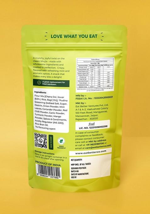 Eat Better Eat Better Co Â€“ Pudina Namkeen Â€“ Pudina Masti Â€“ Chatpata, Healthy Namkeen Snacks Â€“ Roasted, Not Fried