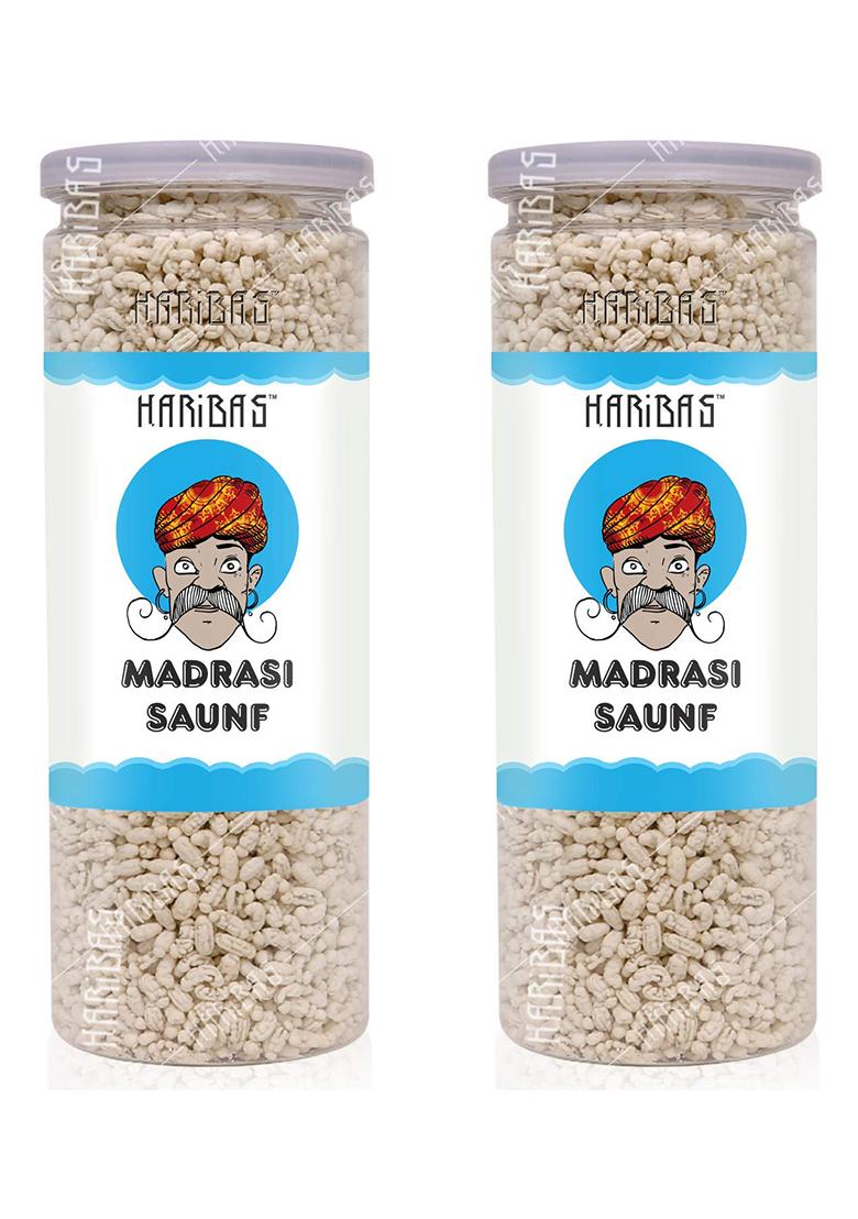 Haribas Madrasi Mukhwas (White Madrasi Saunf) In Tin Can