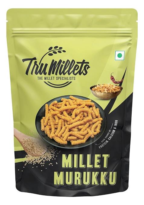 Trumillets Khara Ghee Muruku Snack 125Grm,Made Of Kodo Millet A Nutrientdense Grain No Maida,No Preservatives,High In Protein,Fibre,Iron & Calcium,Chakli,Crispy & Crunchy Teatime Snack, No Palm Oil, Cholesterol Or Trans Fats