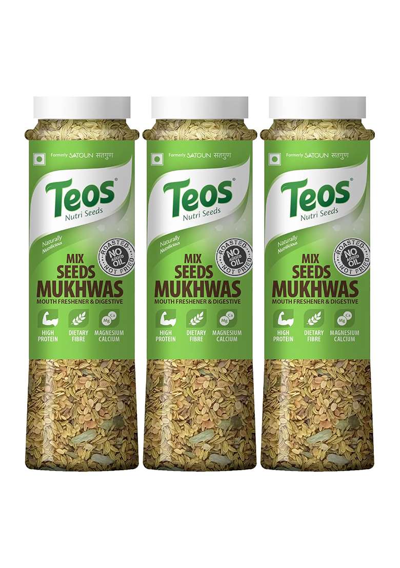 Satgun Teos Mix Seed Mukhwas Mouth Freshener And Digestive Pack Of 3345 Gms - Indya