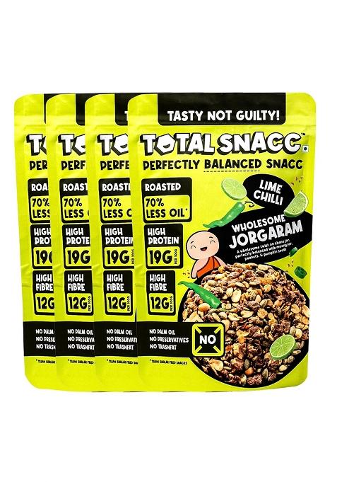 Total Snacc Wholesome Jorgaram Lime Chilli (125G X 4 Packs)
