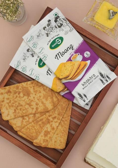 Shanta G Shantag Moong Wheat Crisps Khakhra 35 Gm (Pack Of 8)