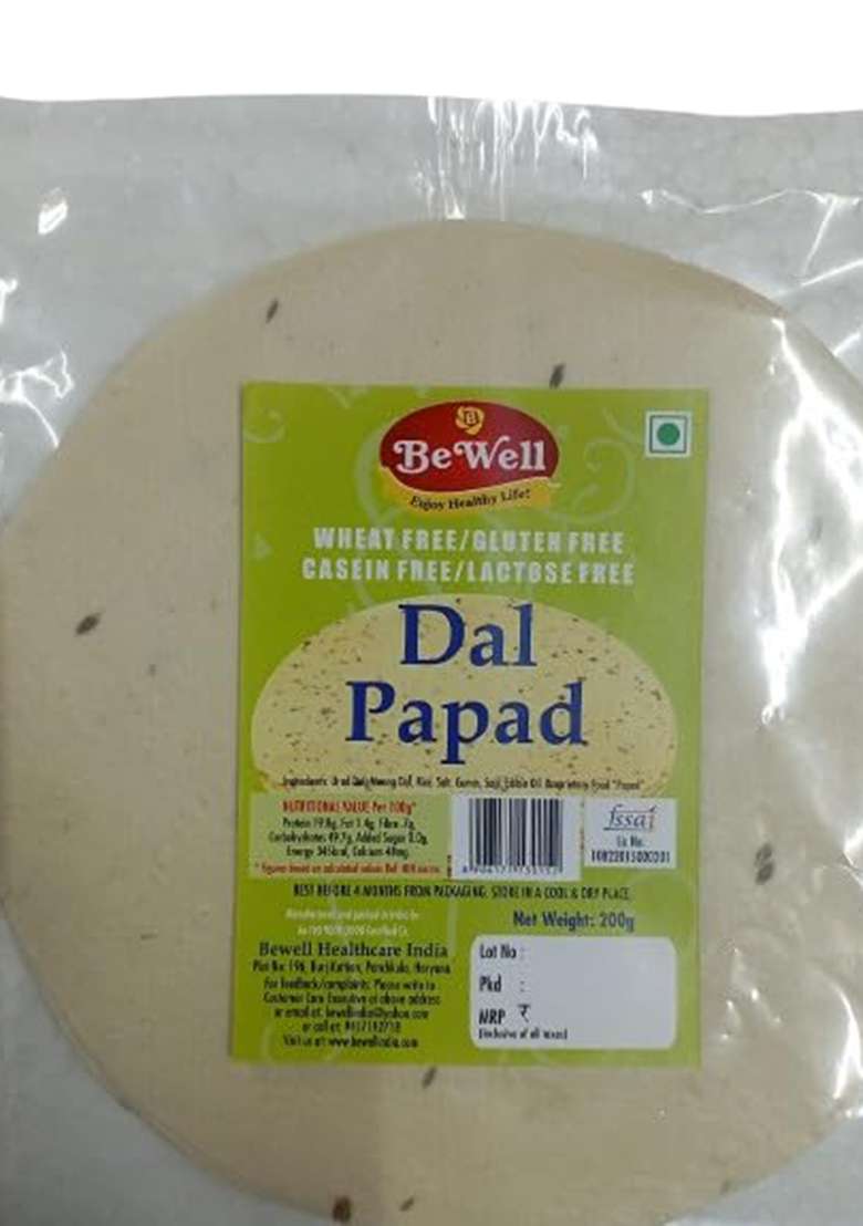 Bewell Gluten Free Dal Papad I 200Gx3 - Indya