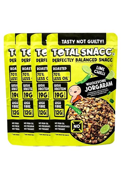 Total Snacc Wholesome Jorgaram Lime Chilli (125G X 4 Packs)