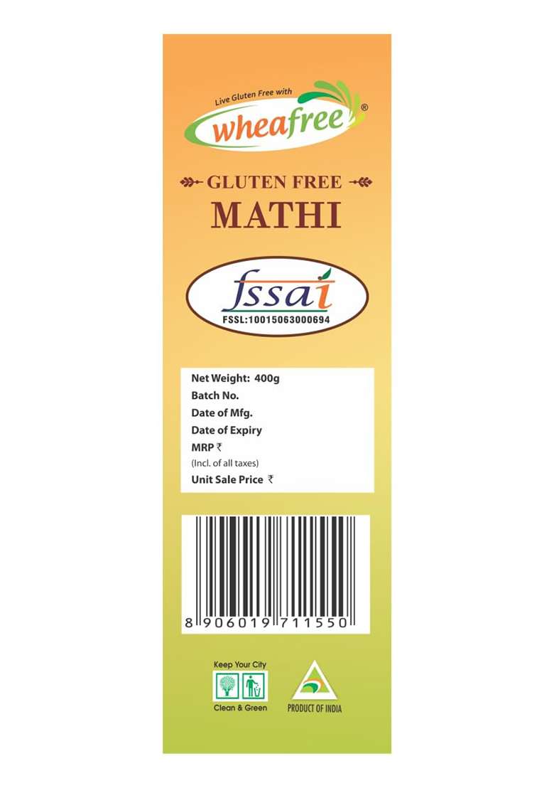 Wheafree Gluten Free Mathi 400G - Indya