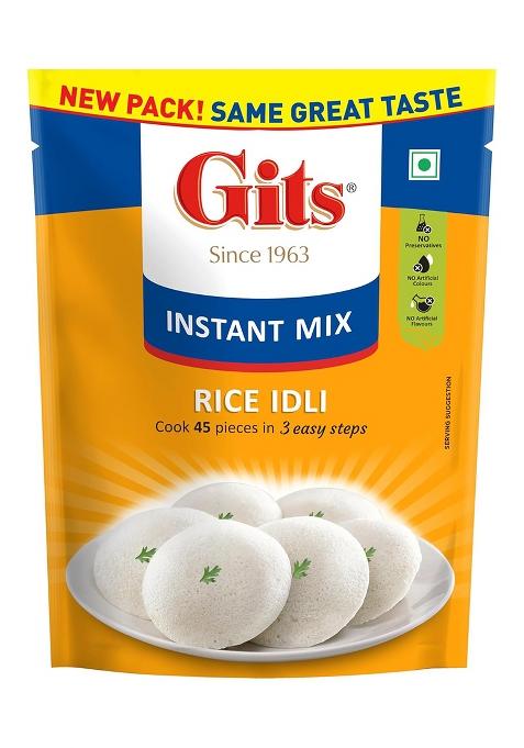 Gits Instant Rice Idli Breakfast Mix, Makes 45 Per Pack, Pure Veg, Authentic South Indian Breakfast Recipe, 500G