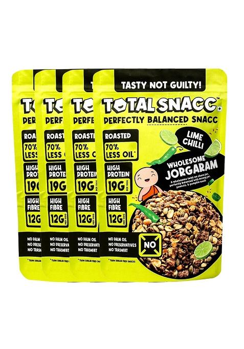 Total Snacc Wholesome Jorgaram Lime Chilli (125G X 4 Packs)