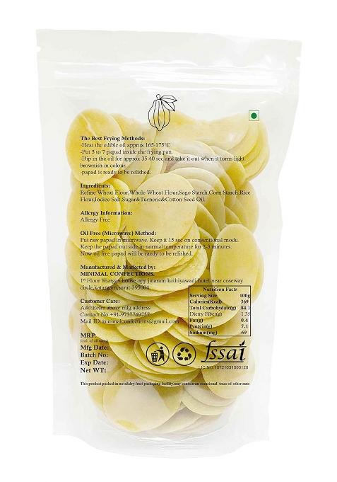 Minimal Minimal Ready To Fry Dry Golgappa(Oval Papad),1Kg