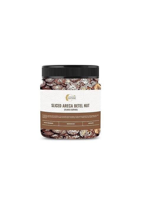 Organic Nature Sliced Betel Nut 125g| Sliced Areca Nut | Cutting Supari | Kachi Sopari | Kachi Cutting Sliced Supari | Raw Unflavoured Flakes [Jar Pack]