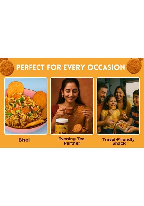 Soul Bakes Aachari Mathri Snacks | Made with Pickle Spices | No Maida, No Refined Sugar, No Palm Oil | Baked Namkeen | 200g