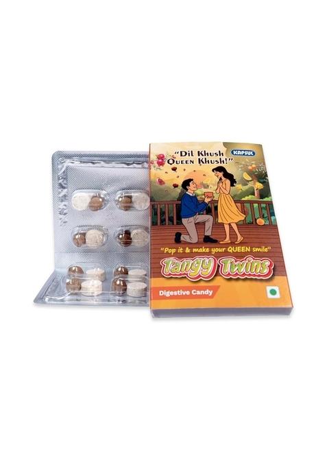 Kapsul Tangy Twins Digestive Candy by Foods | Sweet & Tangy Indian Flavour | 100% Vegetarian | Post-Meal Mouth Freshener