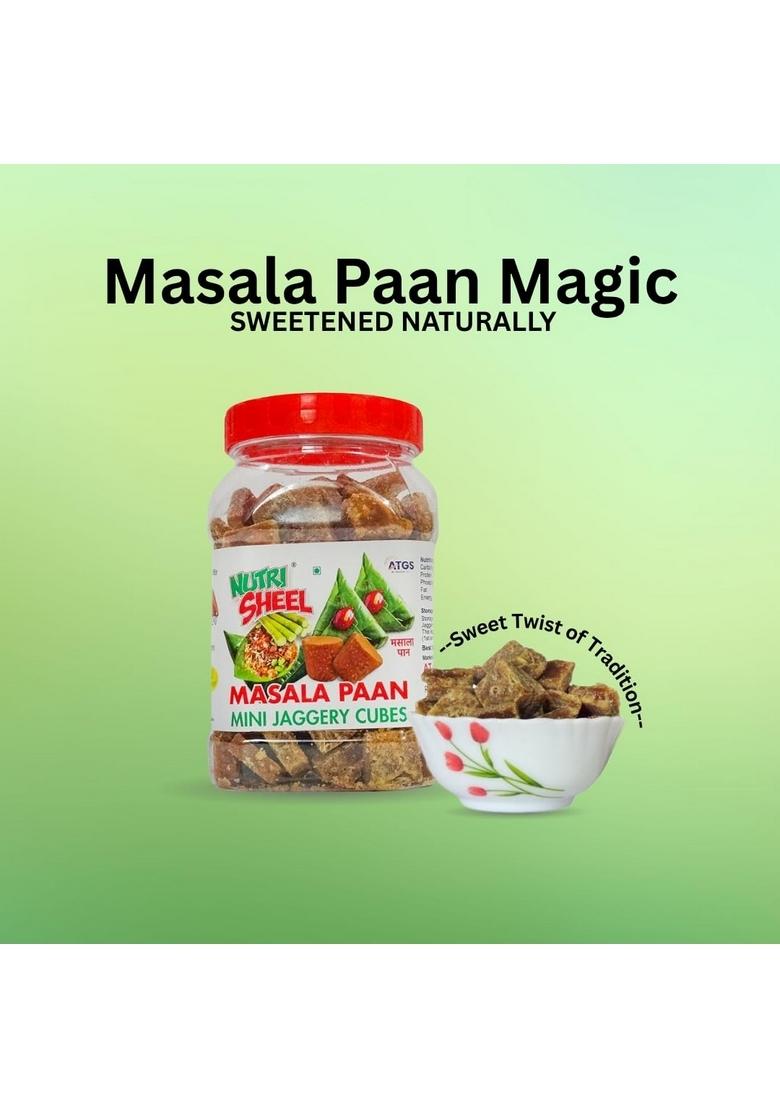 Atgs Masala Paan Mini Organic Jaggery Cubes 500 gm Organic | After Meal Snack | Mukhwas | No Preservatives Added
