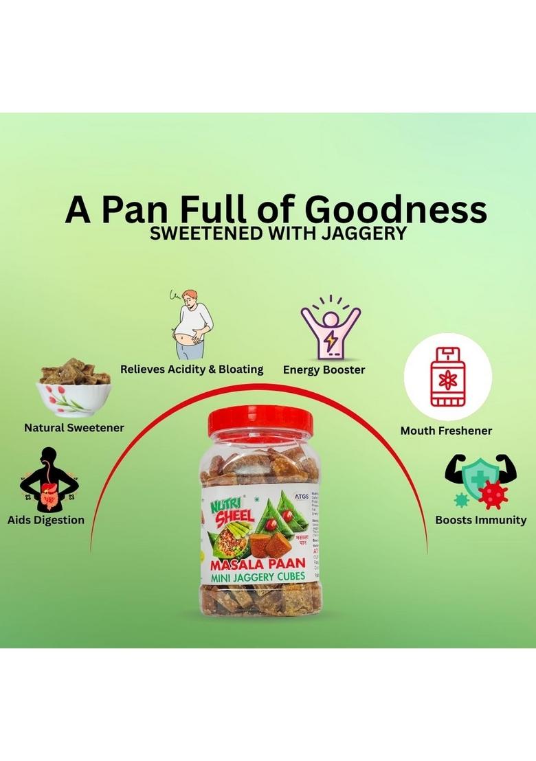 Atgs Masala Paan Mini Organic Jaggery Cubes 500 gm Organic | After Meal Snack | Mukhwas | No Preservatives Added