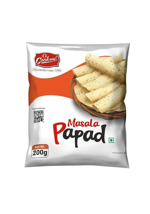 Cookme Masala Papad 400g (2 Pkt of 200g each)| Authentic Spicy Dal Papad | Crispy & Crunchy Snack | Ready to Fry or Roast | Traditional Indian Taste | Veg Snack & Appetizer