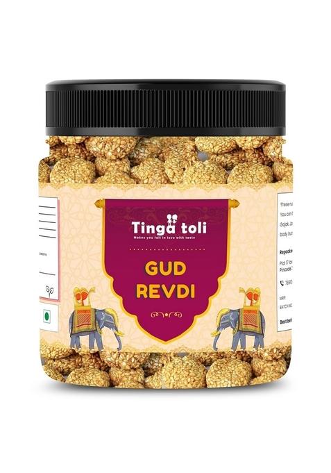 Tinga Toli Homemade Gud Rewari | Gur Ki Revdi 250 gms | Rewdi | Til Sweets | Jaggery Revadi | Rewadi | Sesame Revdi Candy Indian Mithai [Jar Pack]