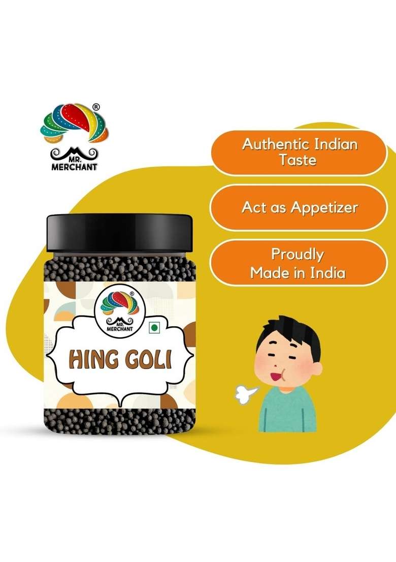 Mr. Merchant Hing Goli for Digestion 300g - Chatpati Hing Goli Pachak, After Meal Digestives Mukhwas Mouth Fresheners - Indya