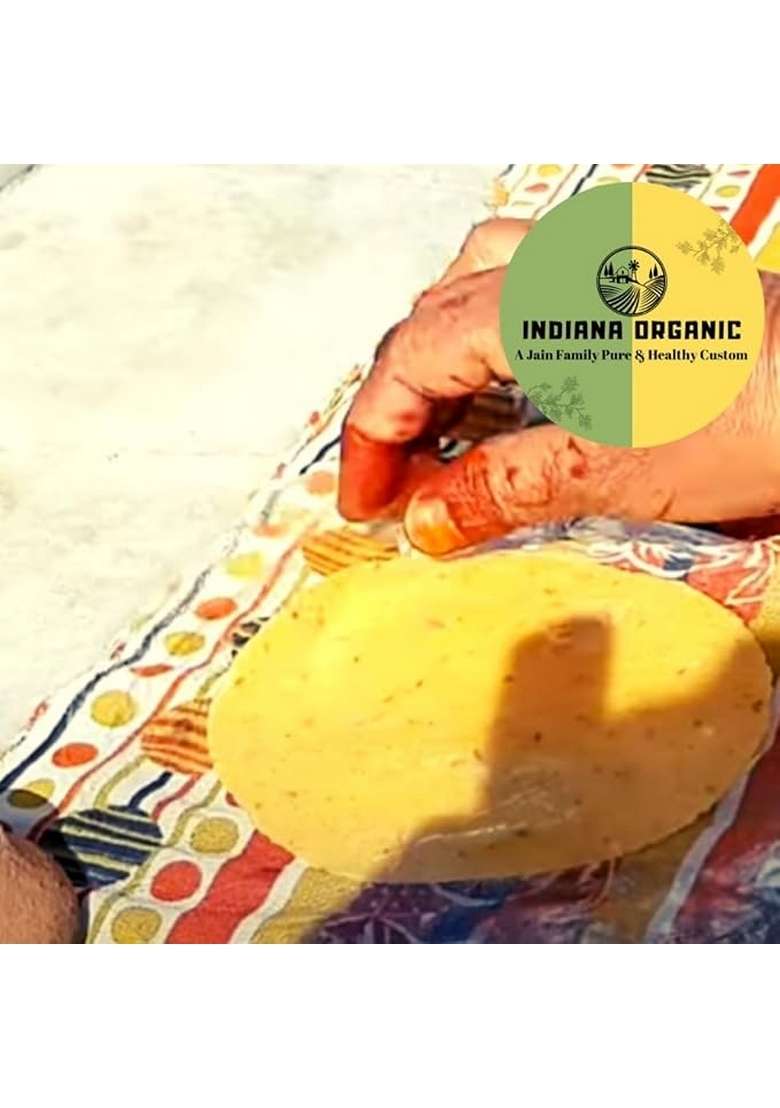 Indiana Organic Kichiya Papad|Khichiya|Traditionally Authentic Made By Hand|Full Size Kicha Papad-500 Gram (Corn, Makki Kichiya) - Indya