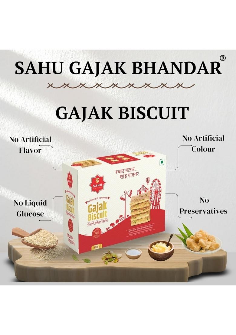Sahu Gajak Bhandar Khasta Gud Gajak 500g | Til Gud | Till Patti | Gachak | Gur Tilkut | Jaggery Sweets | No Preservatives | Made With Cow Ghee | Traditional Snack