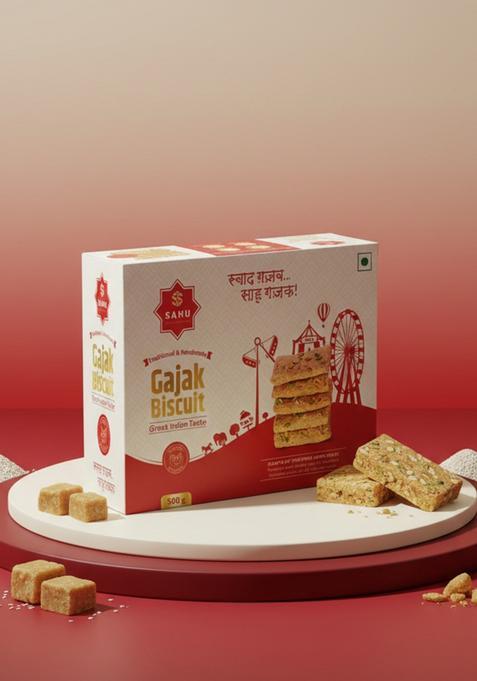 Sahu Gajak Bhandar Khasta Gud Gajak 500g | Til Gud | Till Patti | Gachak | Gur Tilkut | Jaggery Sweets | No Preservatives | Made With Cow Ghee | Traditional Snack